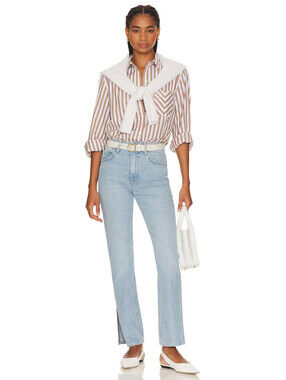 GRLFRND Harlow Petite High Rise Boot With Slit Hem Jeans Hudson yards SZ 30 $225